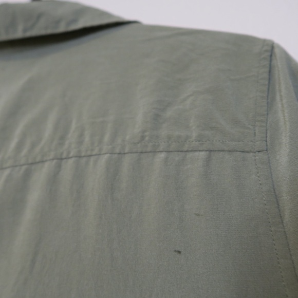 Equipment Button Up Shirt Dress Silk Mini Olive Green Lightweight Slim Fit Small - Picture 7 of 9